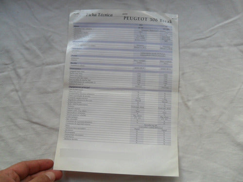 Folleto Peugeot 306 Break No Manual Catalogo Convertible 1