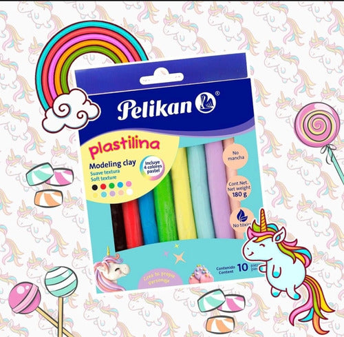 Plastilina Pelikan X 10 Colores (4 Pastel Y 6 Clasico) 3