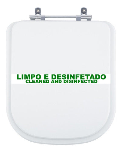 Faixa Vaso Sanitário Limpo Desinfetado Bilingue Motel Hotel 0