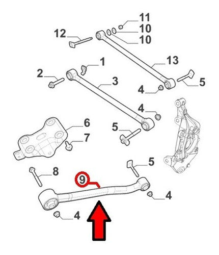 Birth Italy Rear Suspension Arm Right Jeep Renegade - Compass 1