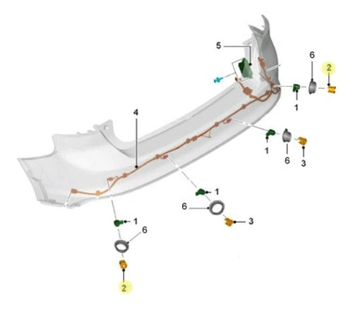 Ford Soporte Lateral Sensor Trasero Focus 2015/2019 Original 4