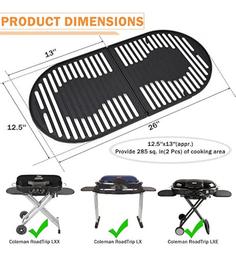 Criditpid Cast Iron Grates for Coleman RoadTrip Grill 1