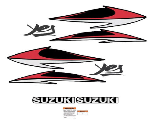 Kit De Emblemas Suzuki Yes 125 2008 Preta 10202 Fgc 0