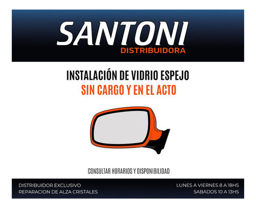 Santoni Mirror Glass with Base for Toyota Etios Electric Control C 4