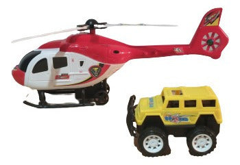 Genérica Helicoptero Grande + Camioneta Combo En Burbuja Juguete 2