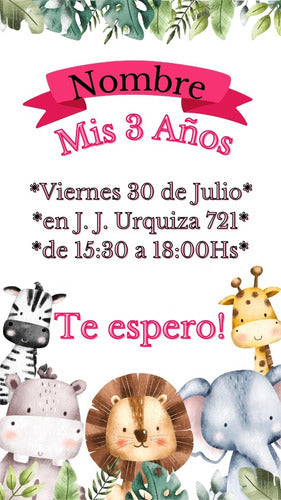 Diseños Alta Pinta Safari Birthday Invitation Virtual Card 5