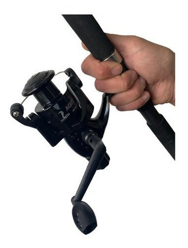 Opaa.uy Combo Pesca Reel + Caña 2.40 Mts + Tanza Para Rio Mar 1