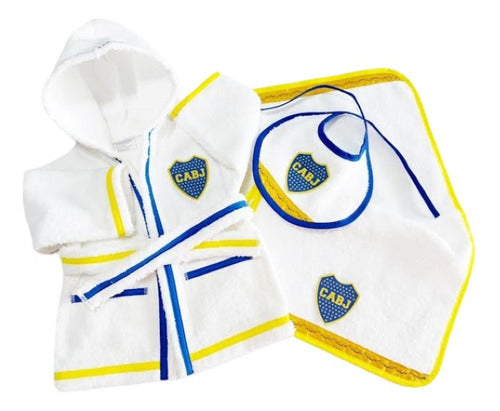 Mi Emoyo Bebé Boca Juniors 3-Piece Bath Set for Newborns 0