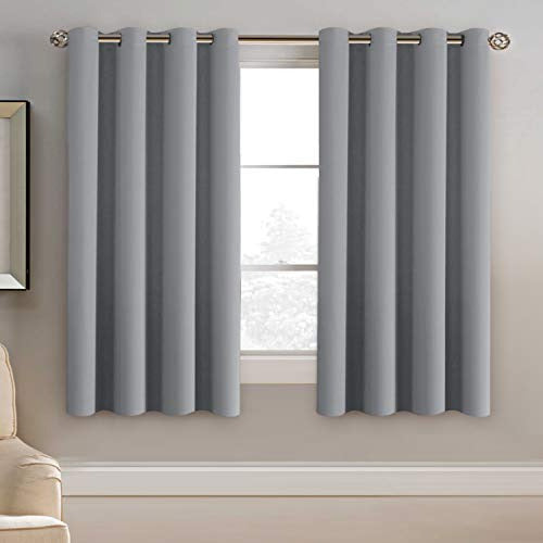 H.Versailtex - Blackout Curtains with Thermal Insulation and Eyelets, Winter Curtains, 1 Panel, 63 Inches Long, Dove Gray 0