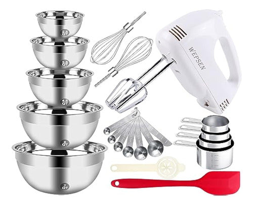 Wepsen Handheld Electric Mixer with Bowl Set 0