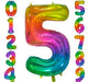 Generic 40cm 16 Inch Rainbow Metallic Number Balloon 5