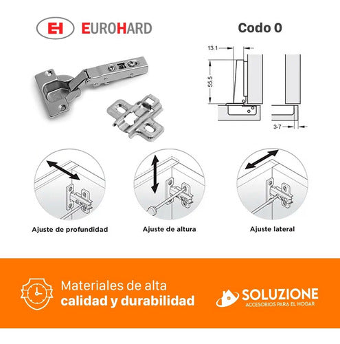 Eurohard Cazoleta Hinge 40mm Right Angle 0 with Clip 4