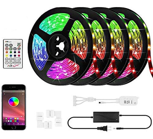 Kit De Tiras De Luces Led Rgb De 66 Pies, 20m 600 Leds 5050 0