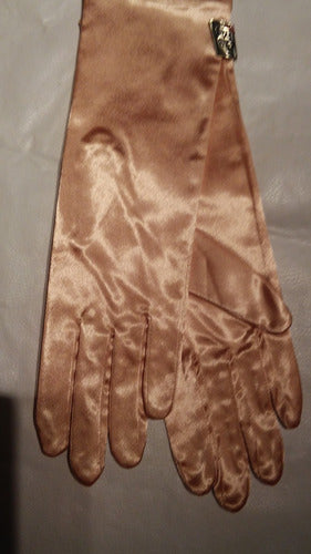 Golden Elasticized Gloves 6 1/2 Size 22cm Length Pair 3