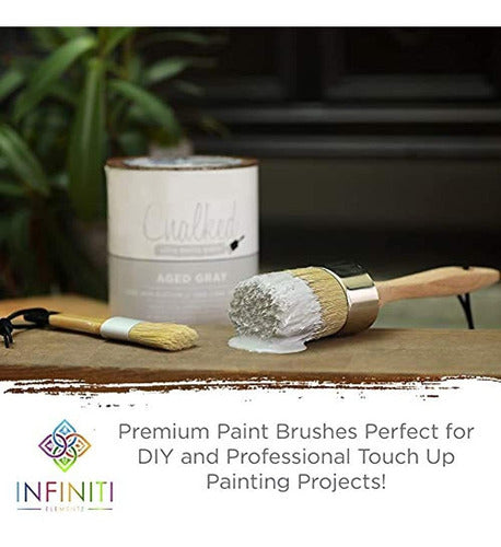 Infiniti Elementz Professional Chalk Paint and Wax Brush Set Ronda 1