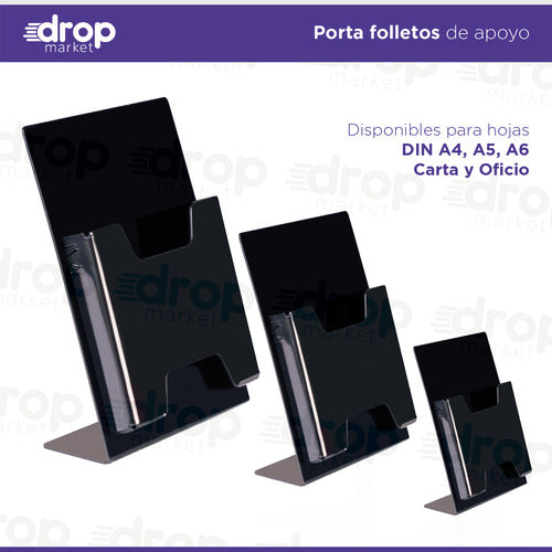 Black A6 10x15 Business Brochure Leaflet Holder Pack of 10 4