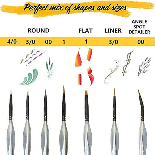 Fire In Me Miniature Painting Brush Set 6 Pieces + 1 Free 4