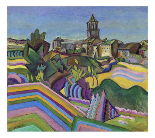 Joán Miró - Prades El Pueblo - 1917 - Lámina 45x30 Cm 0