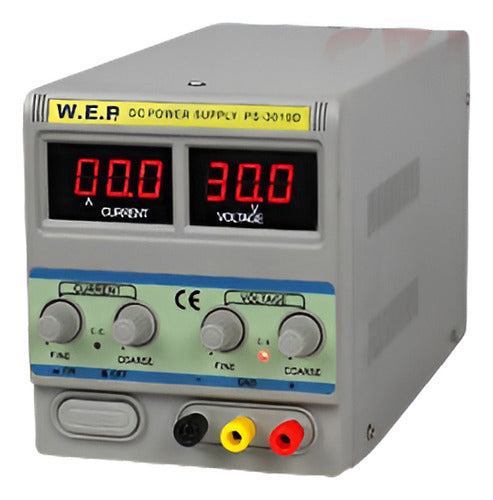 WEP 30V 10A Dual LED Digital Adjustable Power Supply 0