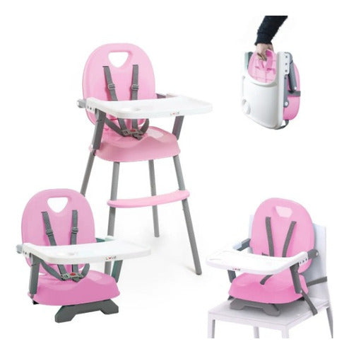 3-in-1 Baby Dining Chair Booster Seat High Low Lightweight + Bib 10