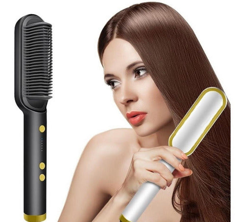 AVI Hair Straightening Brush and Curling Iron Electric Hair Styling Tool 0