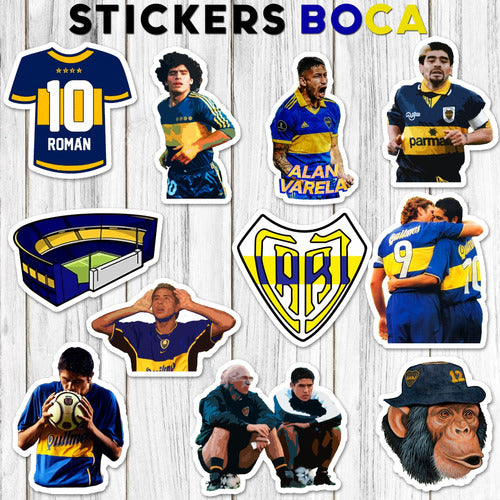 Stickers Boca Juniors Roman 15 Unidades 4x4 Cm Pvc Plastific 1