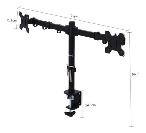 ¿doble Doble Brazo Soporte Lcd Computadora Monitor Soporte D 5