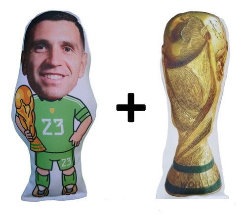 Tokio Fan Store 2 Plush Dolls Dibu and The Cup, Pillow Plush, Messi, Julián 1