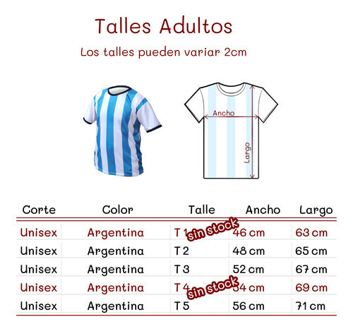 Customized Argentina Color T-Shirt Unisex Generic 5