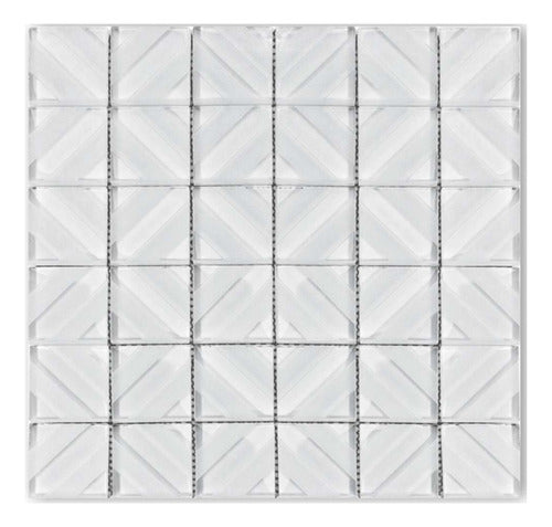 Misiones Deco Slebet Bianco Glass Mosaic Wall Covering 0