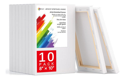 Simetufy Professional Canvas Painting Boards, 10 Pack, 20x25 Cm 0