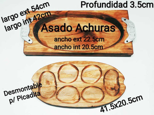 Maderas Artesanales al Pasar Asado Serving Tray and Barbecue Kit 3