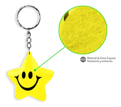 Iko Shop Smiling Star Stress Relief Keychains Pack of 12 3