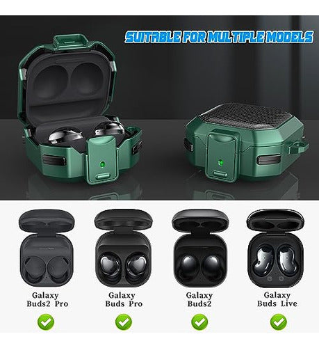 Rfunguango Samsung Galaxy Buds 2 Pro/Buds Pro Green Protective Case 1