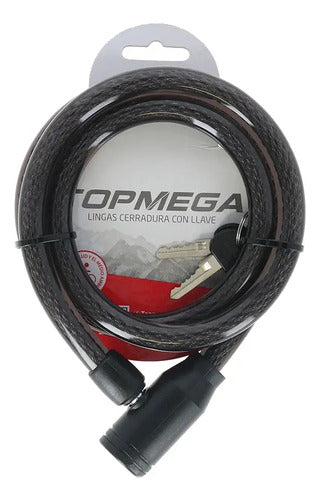 Topmega Steel Strap 12x1000 with 2 Keys for Bicycles/Motorcycles 0