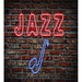 Ambesonne Music Duvet Cover Set, Alluring Neon All Jazz Sign with Saxophone 1