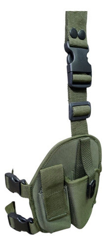 Tactical Green Falcon Thigh Holster Coihue 145Z with Magazine Holder 0