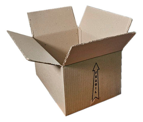 Pack of 10 Cardboard Shipping Boxes 25x25x10 cm 0