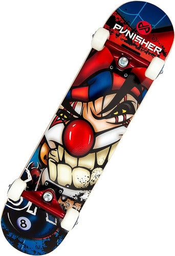 Punisher Jester Skateboard Complete, Blue, 31 Inches 0