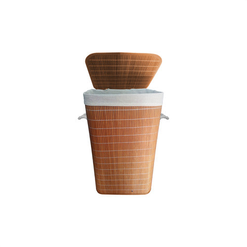 Folding Detachable Bamboo Laundry Basket Lightweight Organizer 0
