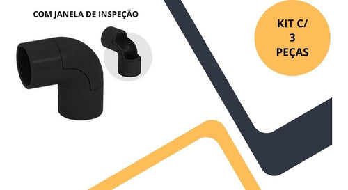 Kit 3 Peças Joelho Curva 90° C/ Janela P/ Eletroduto 3x4pol 1