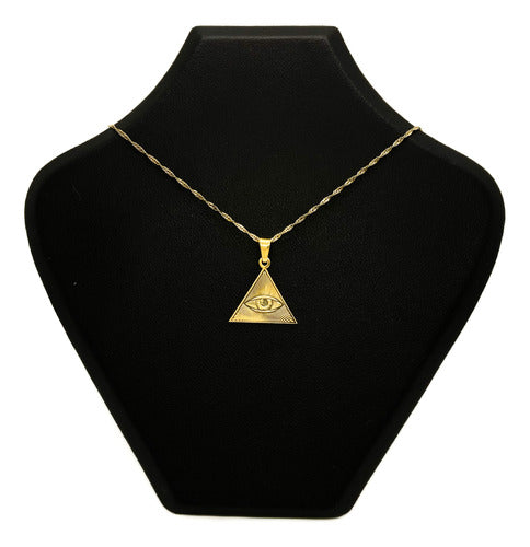 Joyas Ruiz Cadena Y Dije Illuminati Pirámide Ojo Providencia Oro 18k 0