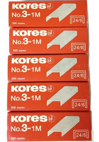 Kores Staplers Clips 24/6 - 5 Boxes of 5000 Each 0