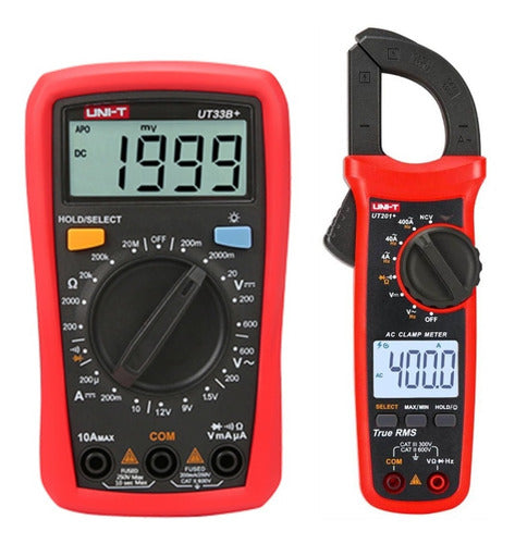 Uni-T Multimeter UT33B+ Plus + Clamp Meter UT201+ 0