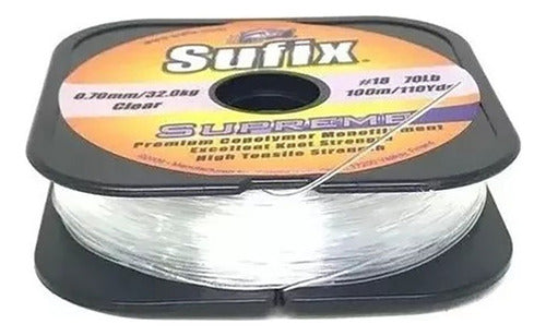 Nylon Sufix Supreme 1.00mm x 100m Transparent Low Memory 1
