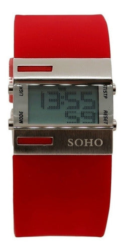 Digital Watch with Light Stopwatch Rubber Strap Soho CH2734L Installment 39
