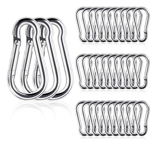 FERRI VENTAS Mosquetón 7 X 70 - Galvanized Steel Carabiner (Pack of 10) 0