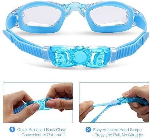Aegend Unisex Swim Goggles - Sky Blue 3