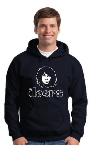 Black The Doors Hoodie with Hood - Unisex Kangaroo Pocket Sweatshirt 2