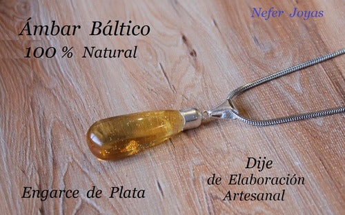 Original Nefer Joyas - Baltic Amber - 925 Silver Pendant - Natural Genuine Stone 5